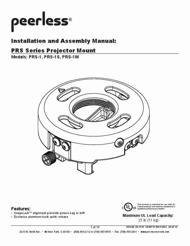 Peerless Industries Projector Accessories PRS-1-page_pdf